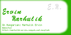 ervin marhulik business card